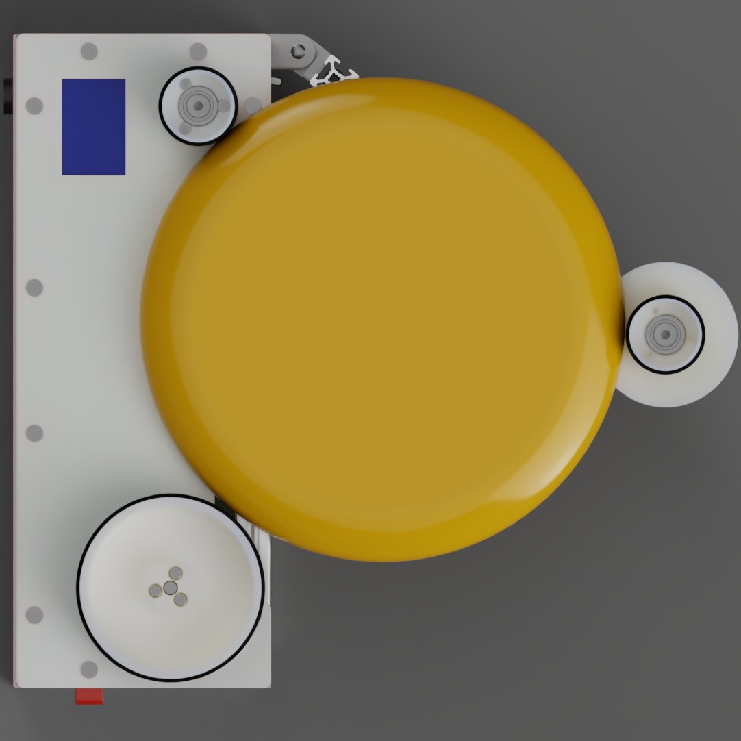 Frisbee-Trainingsmaschine mit 3-Rollen-Kinematik